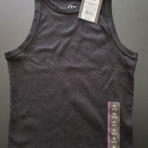 Art Class Charcoal Ribbed Tank Top
